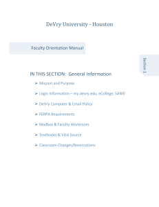 DeVry University ‐ Houston - to go back to the Index Page