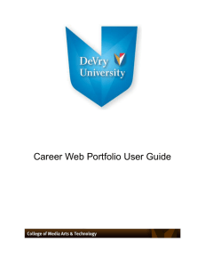 Career Web Portfolio User Guide