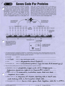 GenesCodeForProteins - Bryn Mawr School Faculty Web Pages