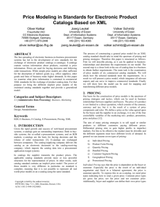 Price Modeling in Standards for Electronic Product Catalogs Based