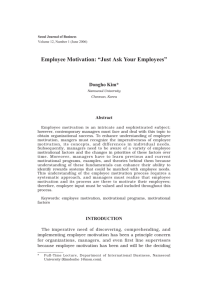 Employee Motivation: “Just Ask Your Employees” - S