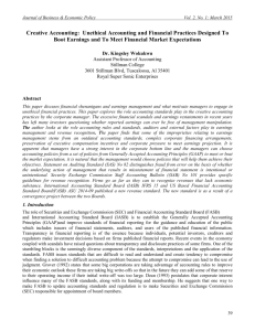 Creative Accounting: Unethical Accounting and Financial Practices