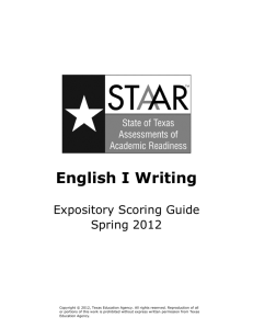 English I Writing - Texas Education Agency