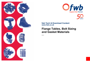 Flange Tables, Bolt Sizing and Gasket Materials