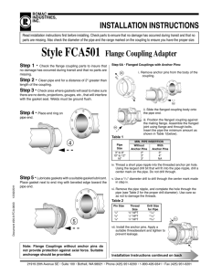 INSTALLATION INSTRUCTIONS Style FCA501 Flange Coupling