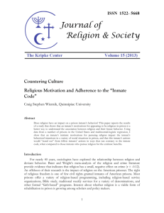 Countering Culture Religious Motivation and Adherence to the