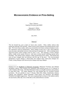 Microeconomic Evidence on Price-Setting