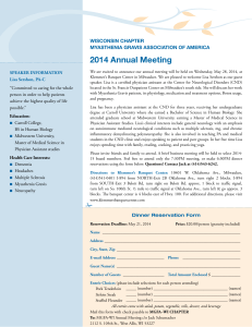 2014 Annual Meeting - Myasthenia Gravis Foundation of America