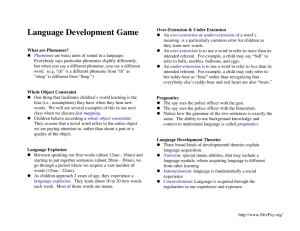 language game notes as handout for students