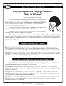 Language Expansion vs. Language Extension