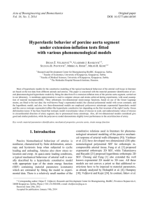 Hyperelastic behavior of porcine aorta segment under extension