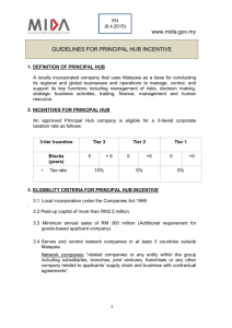 www.mida.gov.my GUIDELINES FOR PRINCIPAL HUB INCENTIVE