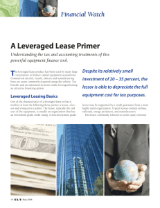 A Leveraged Lease Primer - Equipment Leasing & Finance