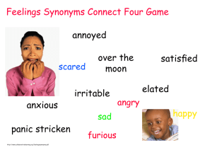 Feelings Synonyms Connect Four Game