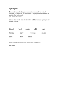 Synonyms Good bad pretty old sad happy ugly young angry said