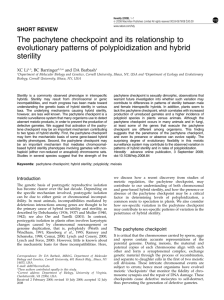 The pachytene checkpoint and its relationship to evolutionary