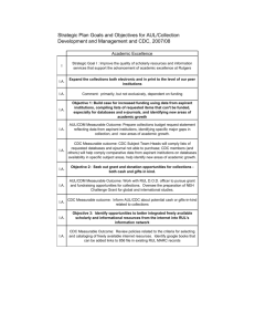 AUL and CDC goals - Rutgers University Libraries