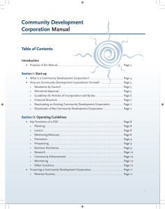 Community Development Corporation Manual
