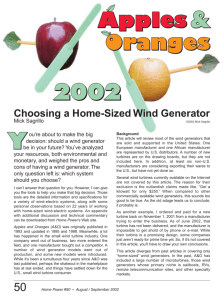 Choosing a Home-Sized Wind Generator