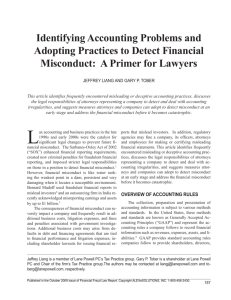 Identifying Accounting Problems and Adopting