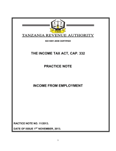 Practice Note No.11: Income From Employment
