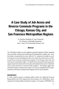 A Case Study of Job Access and Reverse Commute Programs in the