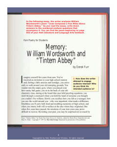 Memory: William Wordsworth and “Tintern Abbey”