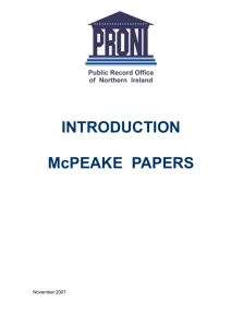 INTRODUCTION McPEAKE PAPERS - Public Record Office of