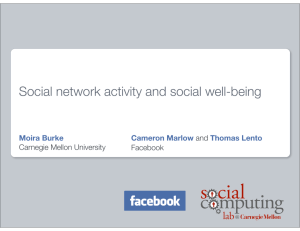 Social network activity and social well-being