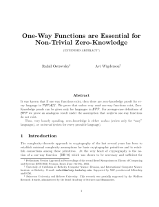 One-Way Functions are Essential for Non-Trivial Zero