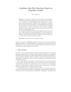 Candidate One-Way Functions Based on Expander Graphs