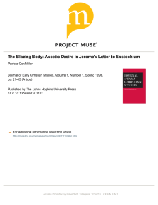 The Blazing Body: Ascetic Desire in Jerome's Letter to Eustochium