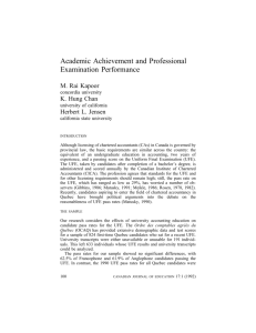 Academic Achievement and Professional Examination Performance
