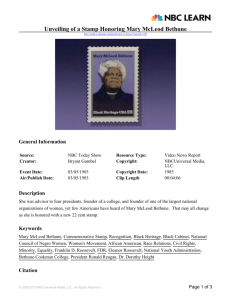 Unveiling of a Stamp Honoring Mary McLeod Bethune