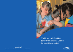 Children and Families: Safer from Sexual Crime – The Sexual