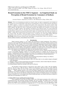 Brand Extension in the FMCG Segment – An Empirical Study on