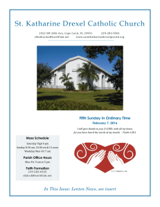 February 7, 2016 - St. Katharine Drexel Church