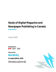 Study of Digital Magazine and Newspaper Publishing in Canada