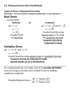 Polynomial Zeros