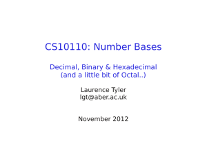 CS10110: Number Bases