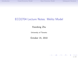 ECO2704 Lecture Notes: Melitz Model