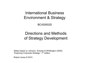 International Business Environment & Strategy Directions and
