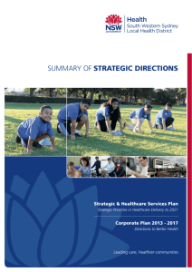 Summary of Strategic Directions - South Western Sydney Local