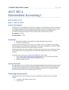 ACCT 382 A Intermediate Accounting I