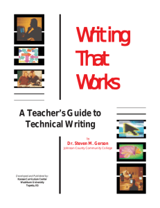 A Teacher's Guide to Technical Writing