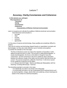 Lecture 7 Accuracy, Clarity,Conciseness and Coherence