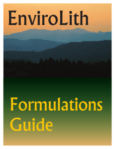the EnviroLith Formulations Guide here.
