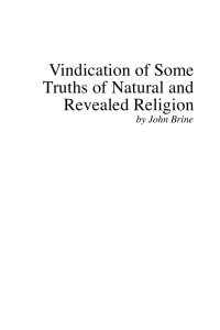 Vindication of Some Truths of Natural and Revealed Religion