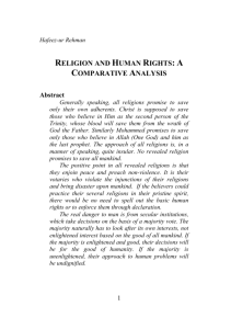 RELIGION AND HUMAN RIGHTS: A COMPARATIVE ANALYSIS