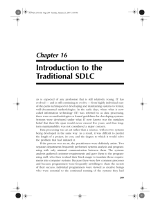 Introduction to the Traditional SDLC